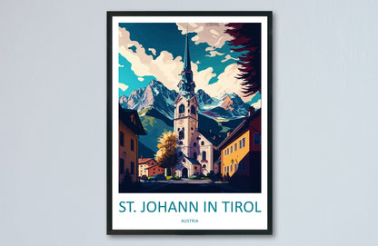 St. Johann in Tirol Travel Print Wall Art St. Johann in Tirol Wall Hanging Home Décor St. Johann in Tirol Gift Art Lovers Austria Art