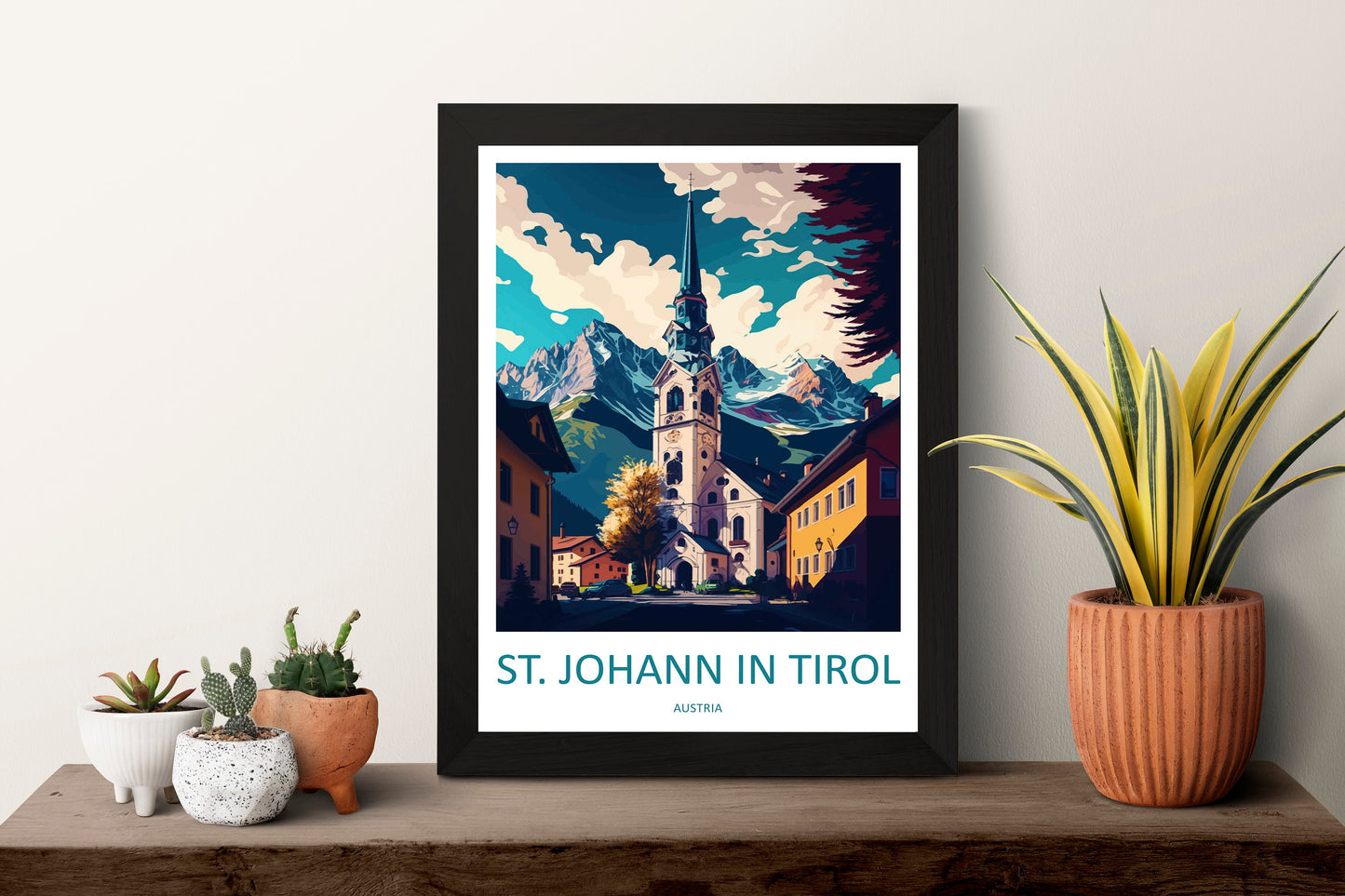 St. Johann in Tirol Travel Print Wall Art St. Johann in Tirol Wall Hanging Home Décor St. Johann in Tirol Gift Art Lovers Austria Art