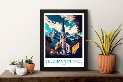 St. Johann in Tirol Travel Print Wall Art St. Johann in Tirol Wall Hanging Home Décor St. Johann in Tirol Gift Art Lovers Austria Art