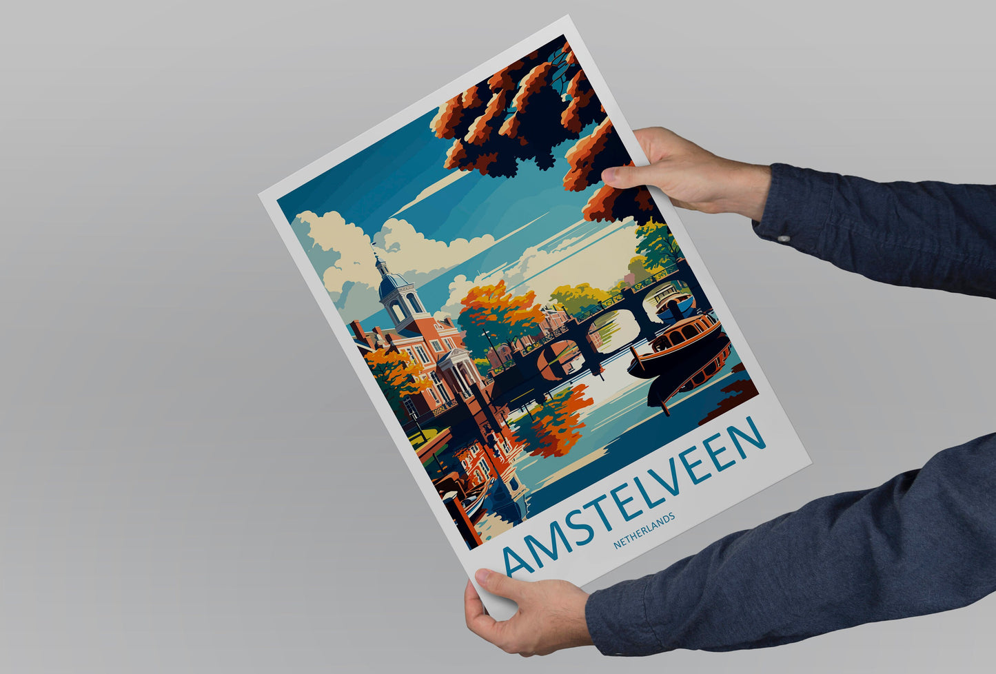 Amstelveen Travel Print Wall Art Amstelveen Wall Hanging Home Décor Amstelveen Gift Art Lovers Netherlands Art Lover Gift Amstelveen Decor