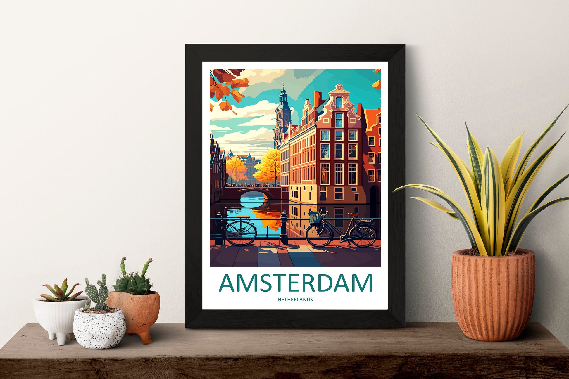 Amsterdam Travel Print Wall Art Amsterdam Wall Hanging Home Décor Amsterdam Gift Art Lovers Netherlands Art Lover Gift Amsterdam Decor