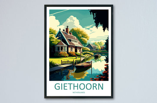 Giethoorn Travel Print Wall Art Giethoorn Wall Hanging Home Décor Giethoorn Gift Art Lovers Netherlands Art Lover Gift Giethoorn Art