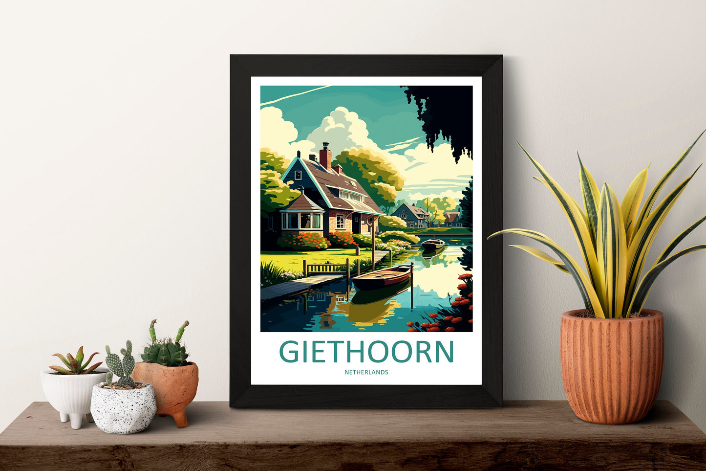 Giethoorn Travel Print Wall Art Giethoorn Wall Hanging Home Décor Giethoorn Gift Art Lovers Netherlands Art Lover Gift Giethoorn Art