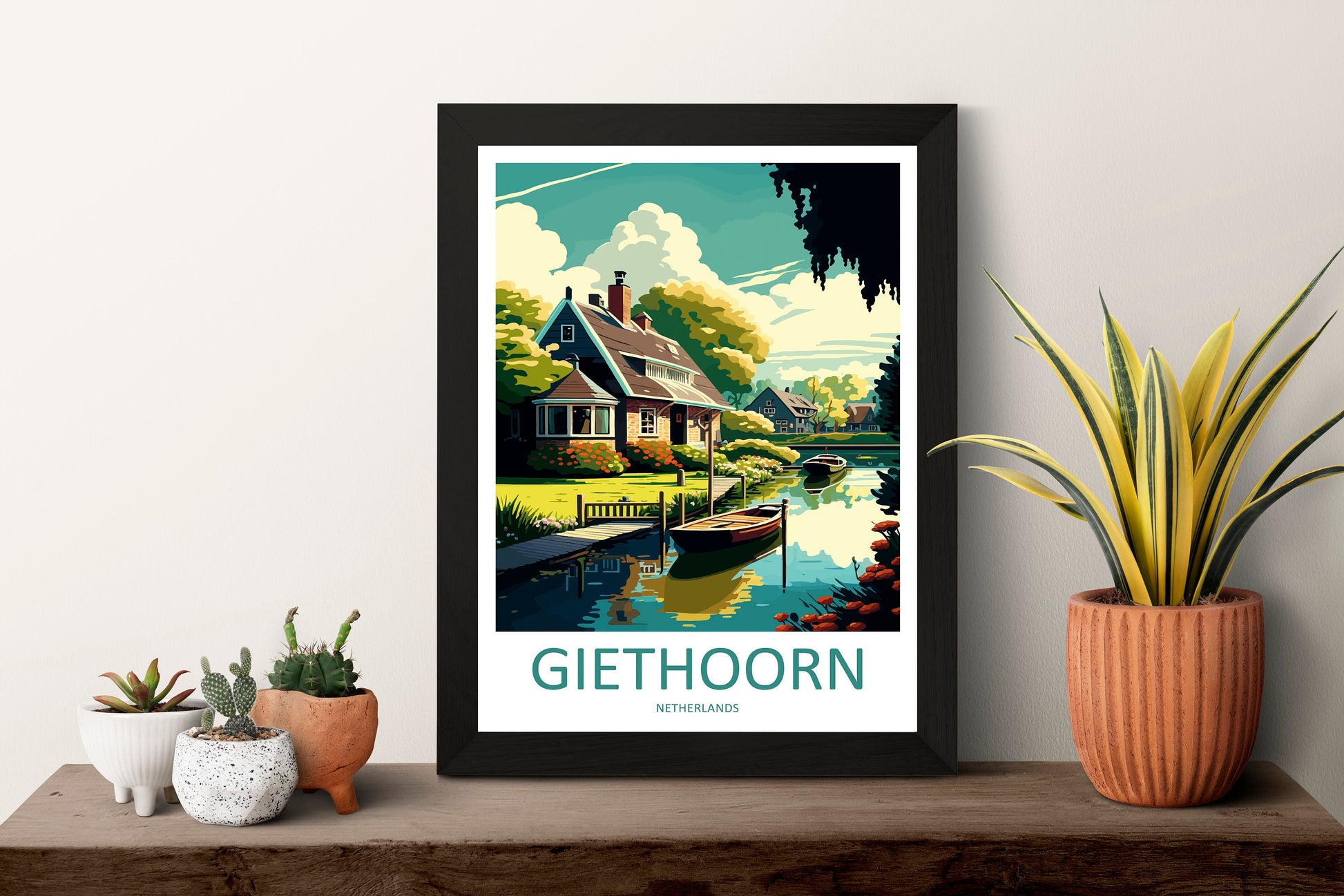 Giethoorn Travel Print Wall Art Giethoorn Wall Hanging Home Décor Giethoorn Gift Art Lovers Netherlands Art Lover Gift Giethoorn Art