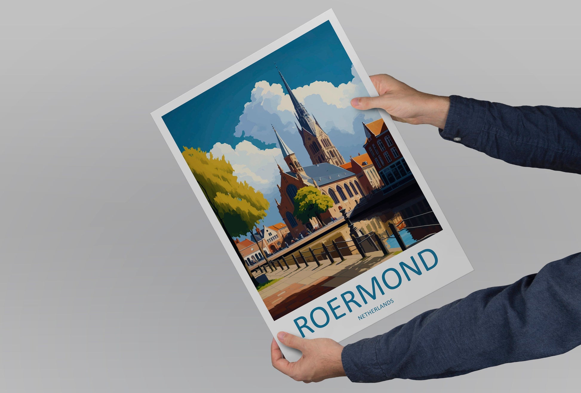 Roermond Travel Print Wall Art Roermond Wall Hanging Home Décor Roermond Gift Art Lovers Netherlands Art Lover Gift Roermond Travel Wall Art