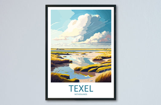 Texel Travel Print Wall Art Texel Wall Hanging Home Décor Texel Gift Art Lovers Netherlands Art Lover Gift Texel Travel Wall Art