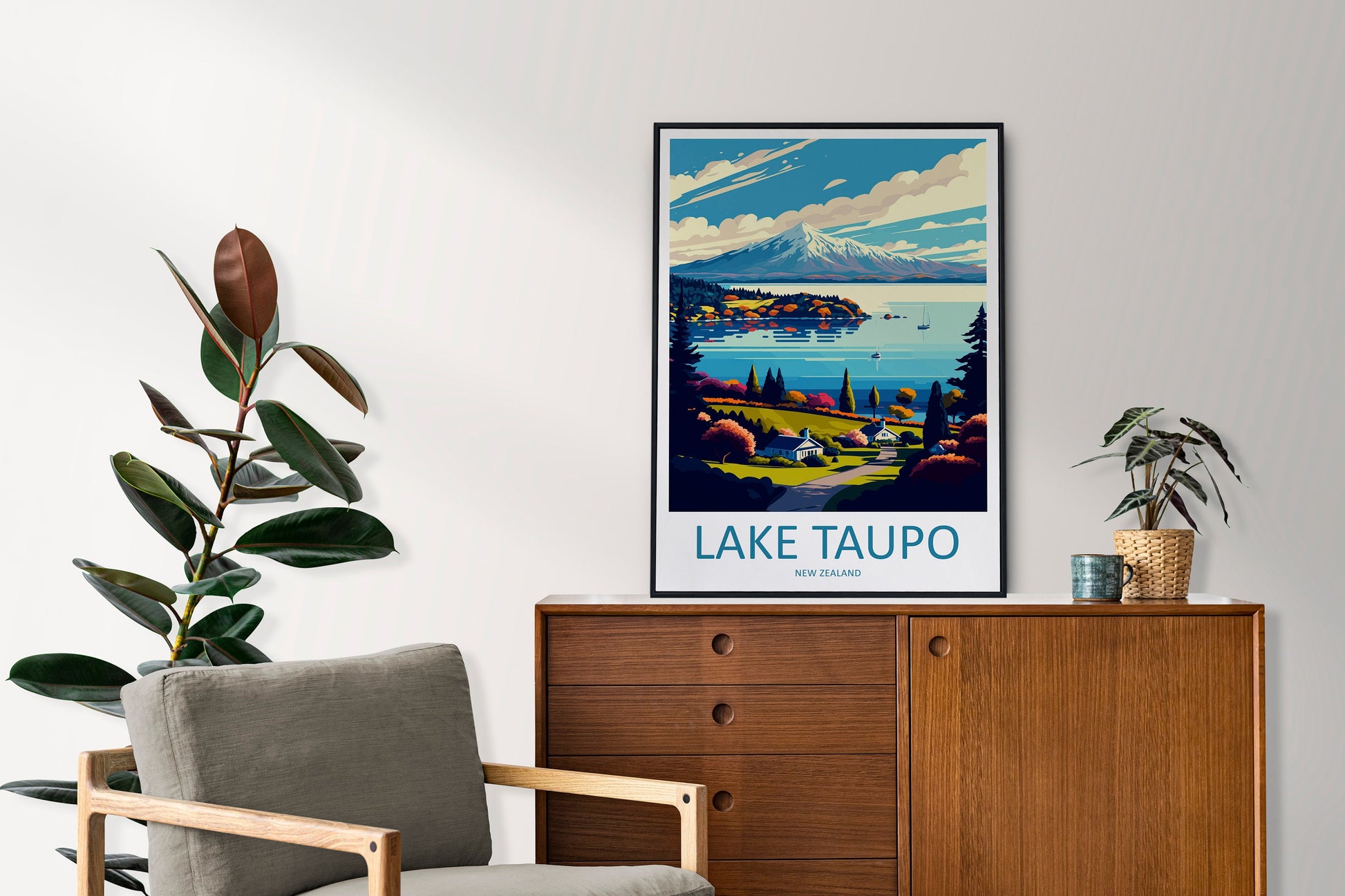 Lake Taupo Travel Print Wall Art Lake Taupo Wall Hanging Home Décor Lake Taupo Gift Art Lovers New Zealand Art Lover Gift Print Art