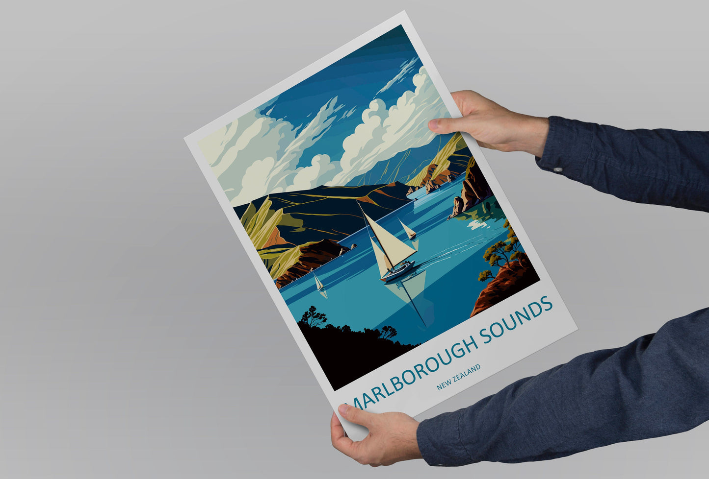 Marlborough Sounds Travel Print Wall Art Marlborough Sounds Wall Hanging Home Décor Marlborough Sounds Gift Art Lovers New Zealand Art Lover