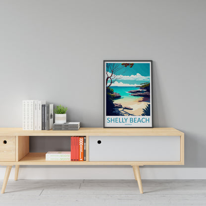 Shelly Beach Travel Print Wall Art Shelly Beach Wall Hanging Home Décor Shelly Beach Gift Art Lovers Wall Art Australia Travel Print