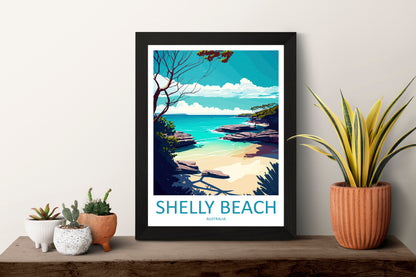 Shelly Beach Travel Print Wall Art Shelly Beach Wall Hanging Home Décor Shelly Beach Gift Art Lovers Wall Art Australia Travel Print