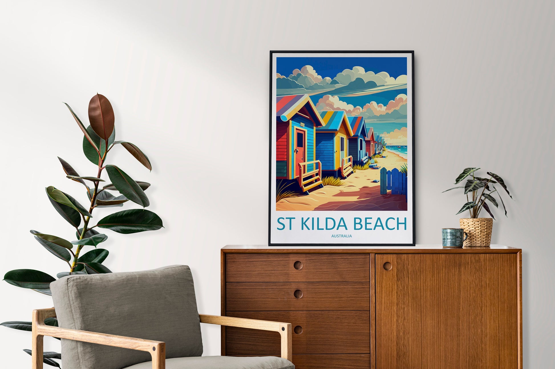 St Kilda Beach Travel Print Wall Art St Kilda Beach Wall Hanging Home Décor St Kilda Beach Gift Art Lovers Wall Art Australia Travel Print