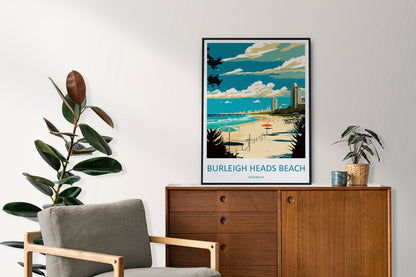 Burleigh Heads Beach Travel Print Wall Art Burleigh Heads Wall Hanging Home Décor Burleigh Heads Beach Gift Art Lovers Wall Art Australia