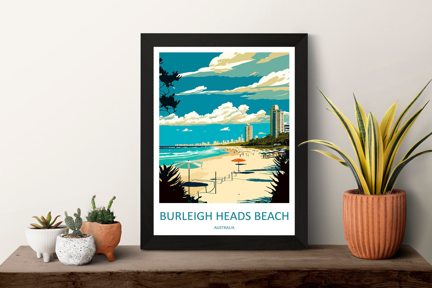 Burleigh Heads Beach Travel Print Wall Art Burleigh Heads Wall Hanging Home Décor Burleigh Heads Beach Gift Art Lovers Wall Art Australia