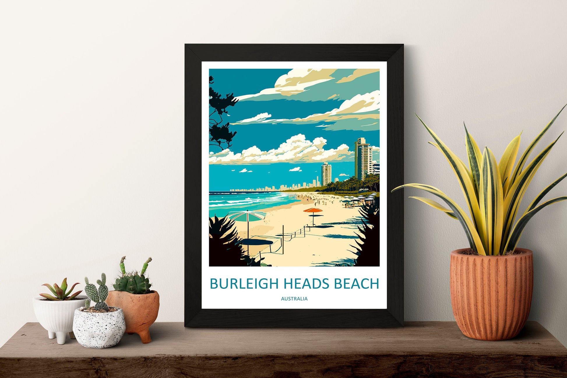 Burleigh Heads Beach Travel Print Wall Art Burleigh Heads Wall Hanging Home Décor Burleigh Heads Beach Gift Art Lovers Wall Art Australia