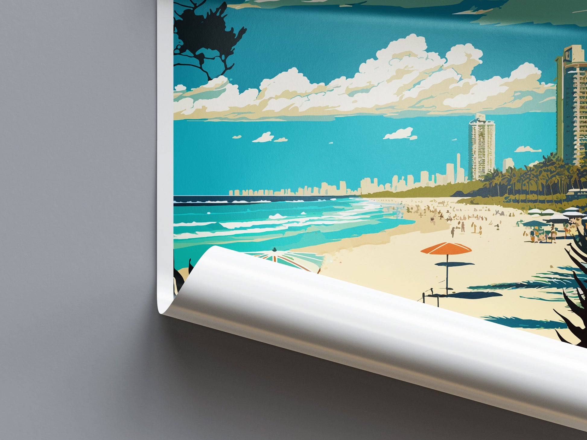 Burleigh Heads Beach Travel Print Wall Art Burleigh Heads Wall Hanging Home Décor Burleigh Heads Beach Gift Art Lovers Wall Art Australia