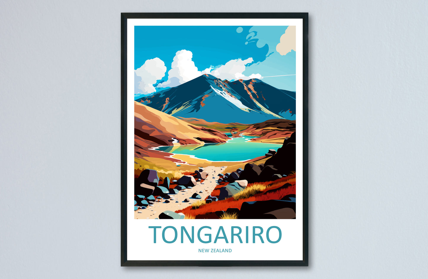 Tongariro Travel Print Wall Art Tongariro Wall Hanging Home Décor Tongariro Gift Art Lovers New Zealand Art Lover Gift Print Art
