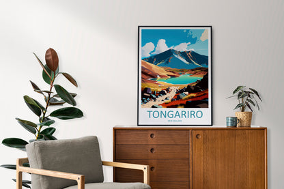Tongariro Travel Print Wall Art Tongariro Wall Hanging Home Décor Tongariro Gift Art Lovers New Zealand Art Lover Gift Print Art