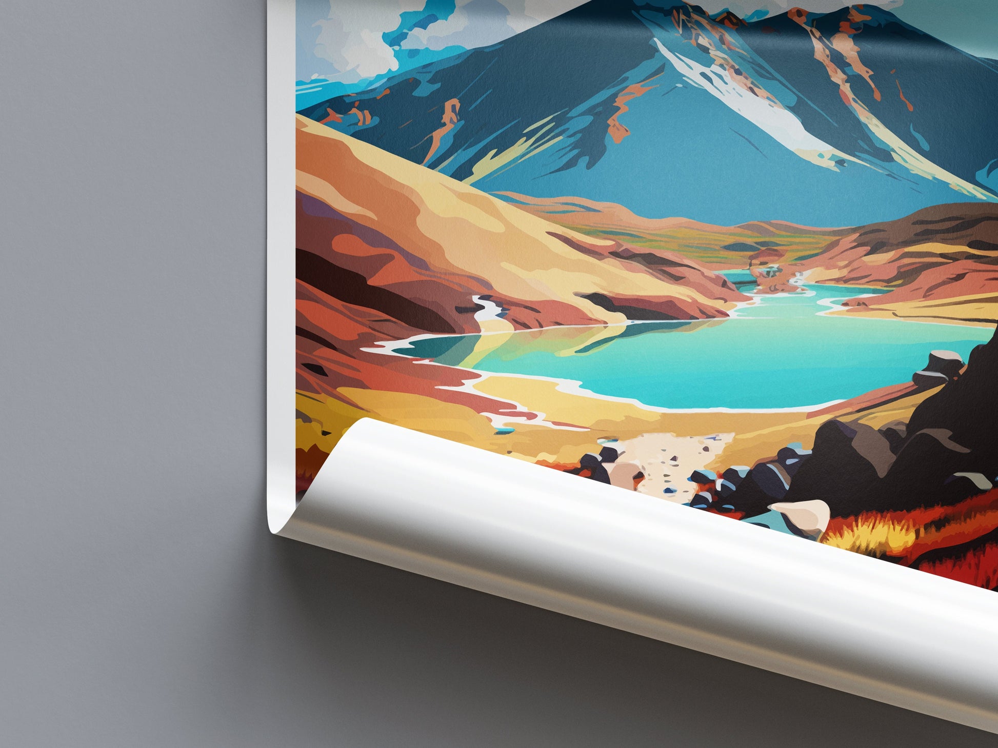 Tongariro Travel Print Wall Art Tongariro Wall Hanging Home Décor Tongariro Gift Art Lovers New Zealand Art Lover Gift Print Art