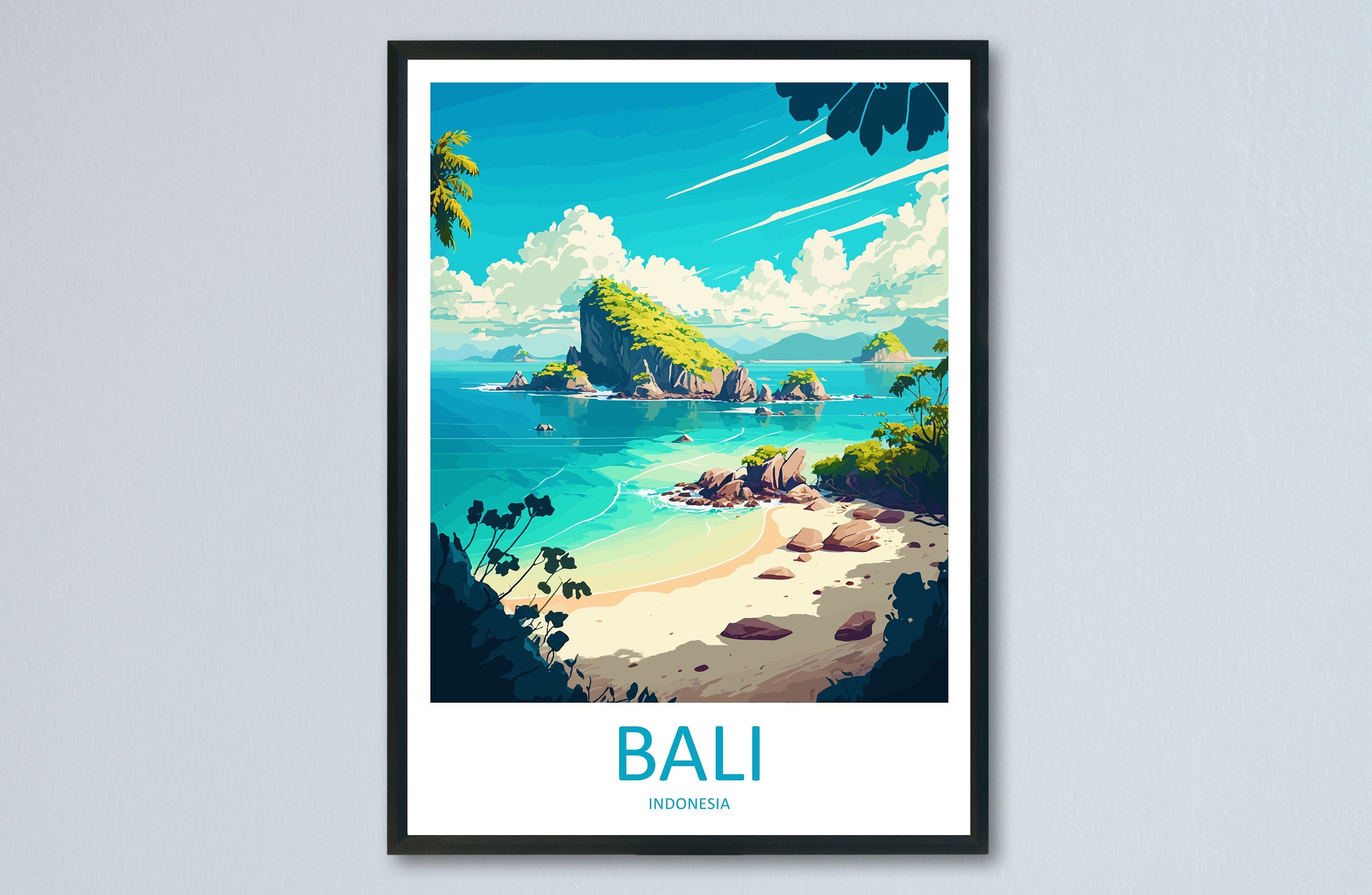 Bali Travel Print Wall Art Bali Wall Hanging Home Décor Bali Gift Art Lovers Indonesia Art Lover Gift Bali Travel Art Poster