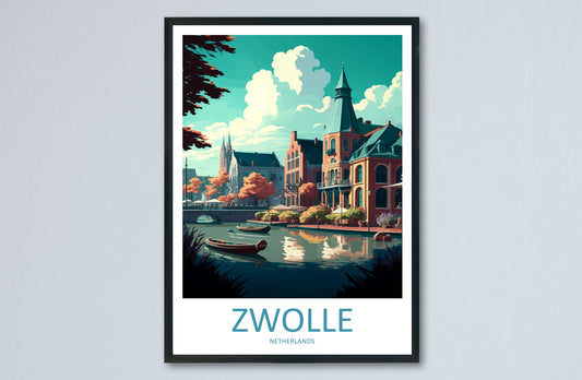 Zwolle Travel Print Wall Art Zwolle Wall Hanging Home Décor Zwolle Gift Art Lovers Netherlands Art Lover Gift Zwolle Travel Art