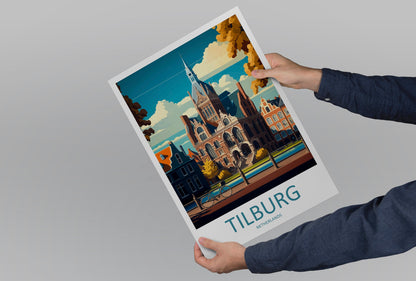 Tilburg Travel Print Wall Art Tilburg Wall Hanging Home Décor Tilburg Gift Art Lovers Netherlands Art Lover Gift Tilburg Travel Art