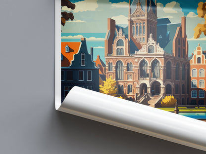 Tilburg Travel Print Wall Art Tilburg Wall Hanging Home Décor Tilburg Gift Art Lovers Netherlands Art Lover Gift Tilburg Travel Art
