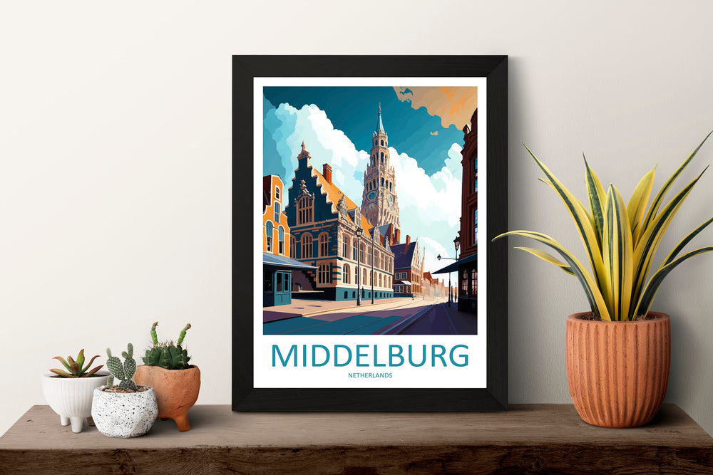 Middelburg Travel Print Wall Art Middelburg Wall Hanging Home Décor Middelburg Gift Art Lovers Netherlands Art Lover Gift Middelburg Art