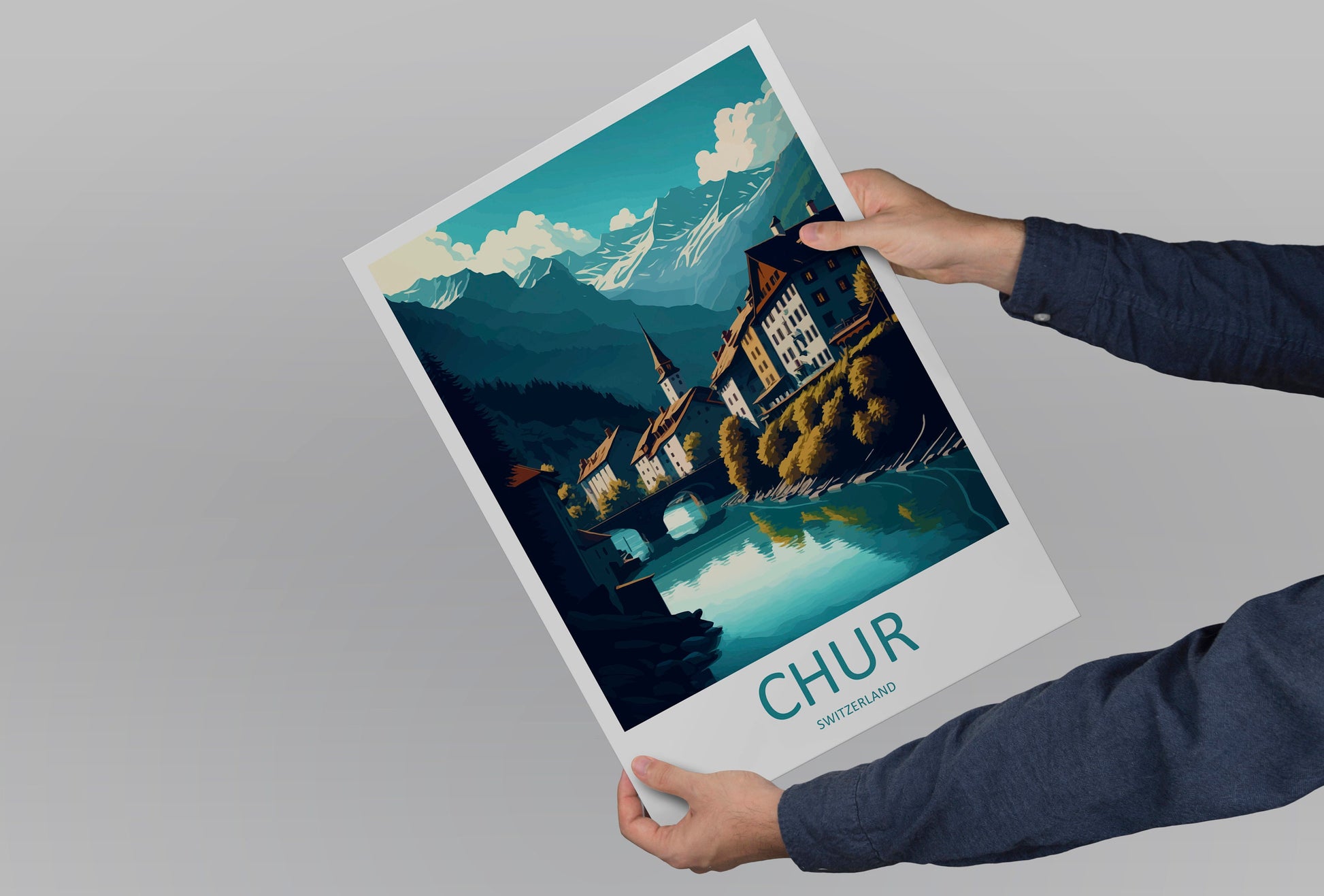 Chur Travel Print Wall Art Chur Wall Hanging Home Décor Chur Gift Art Lovers Switzerland Art Lover Gift Chur Travel Art