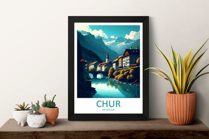 Chur Travel Print Wall Art Chur Wall Hanging Home Décor Chur Gift Art Lovers Switzerland Art Lover Gift Chur Travel Art