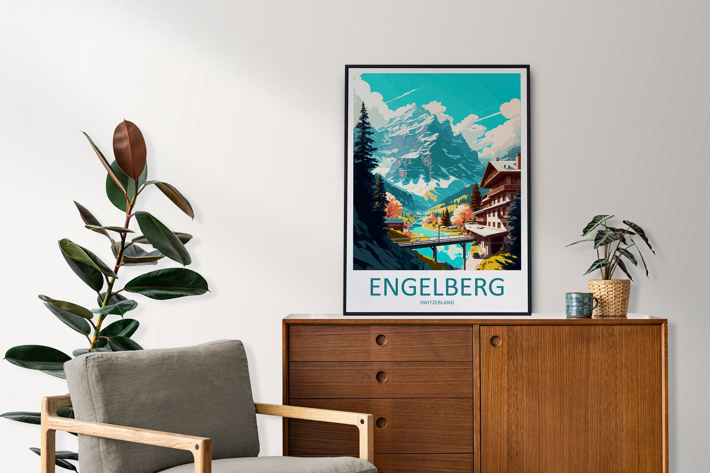Engelberg Travel Print Wall Art Engelberg Wall Hanging Home Décor Engelberg Gift Art Lovers Switzerland Art Lover Gift Engelberg Travel Art