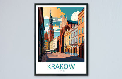 Krakow Travel Print Wall Art Krakow Wall Hanging Home Décor Krakow Gift Art Lovers Poland Art Lover Gift Krakow Travel Wall Art