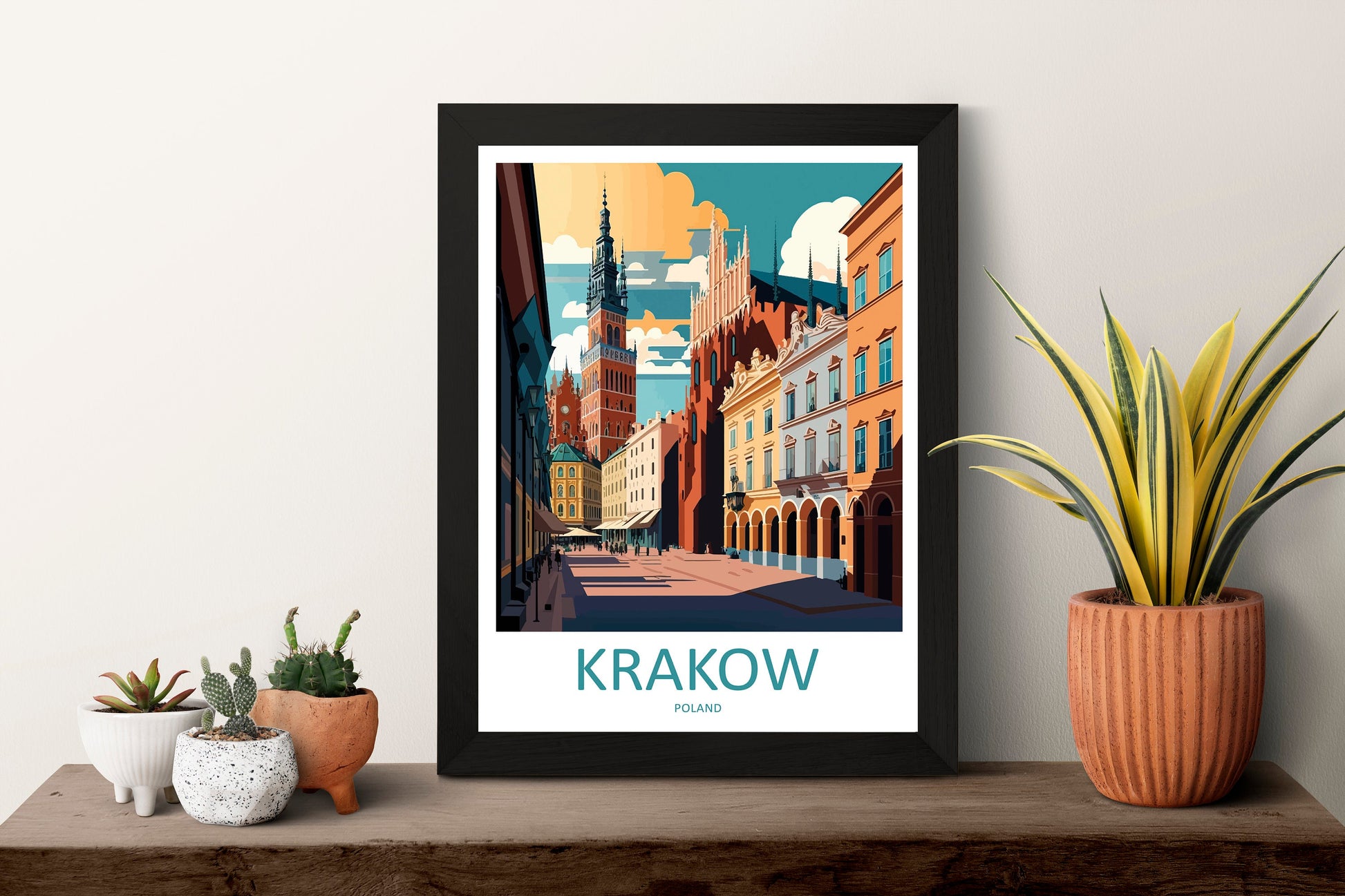 Krakow Travel Print Wall Art Krakow Wall Hanging Home Décor Krakow Gift Art Lovers Poland Art Lover Gift Krakow Travel Wall Art