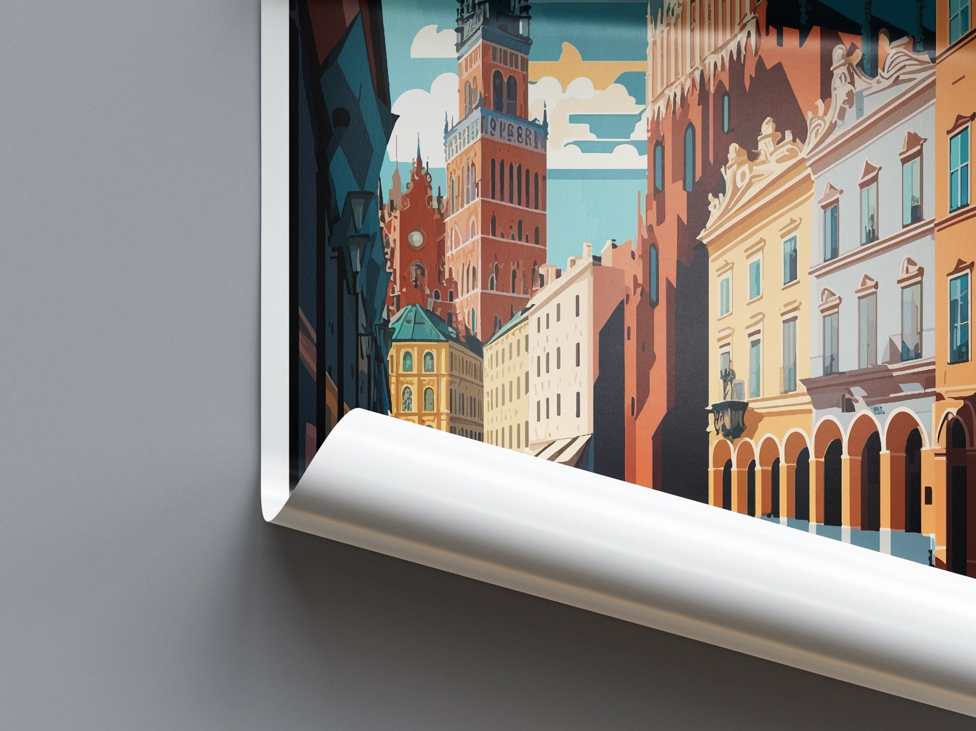 Krakow Travel Print Wall Art Krakow Wall Hanging Home Décor Krakow Gift Art Lovers Poland Art Lover Gift Krakow Travel Wall Art