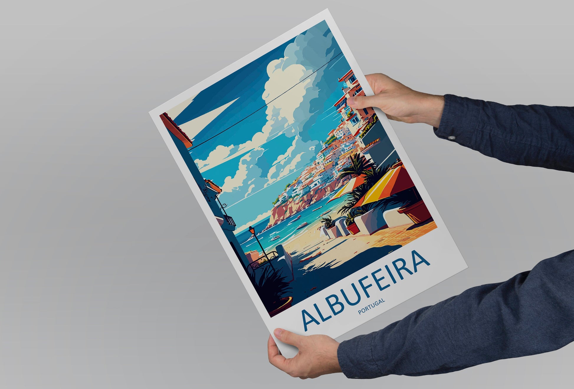 Albufeira Travel Print Wall Art Albufeira Wall Hanging Home Décor Albufeira Gift Art Lovers Portugal Art Lover Gift Cascais Wall Décor