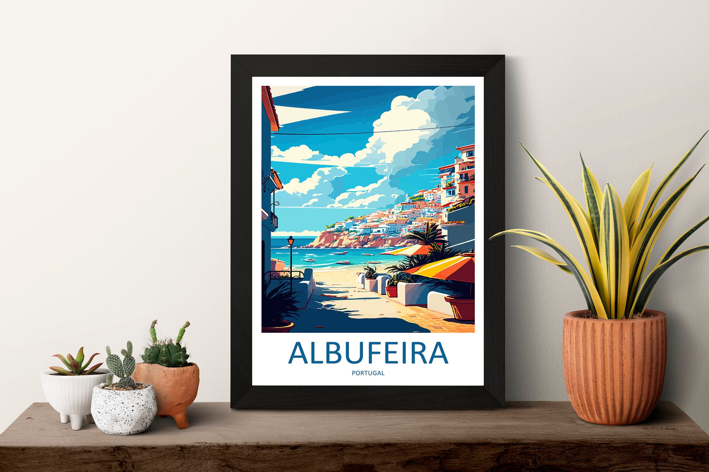 Albufeira Travel Print Wall Art Albufeira Wall Hanging Home Décor Albufeira Gift Art Lovers Portugal Art Lover Gift Cascais Wall Décor