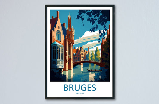 Bruges Travel Print Wall Art Bruges Wall Hanging Home Décor Bruges Gift Art Lovers Belgium Art Lover Gift Bruges Wall Décor