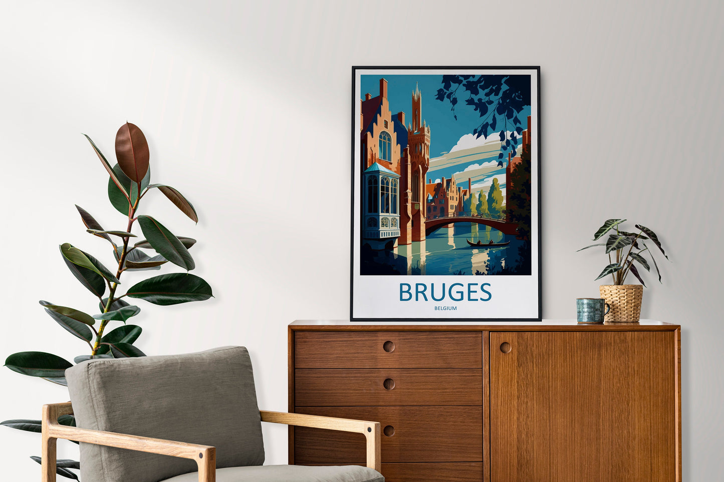 Bruges Travel Print Wall Art Bruges Wall Hanging Home Décor Bruges Gift Art Lovers Belgium Art Lover Gift Bruges Wall Décor