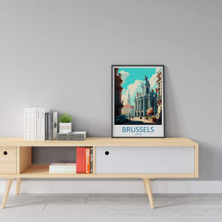 Brussels Travel Print Wall Art Brussels Wall Hanging Home Décor Brussels Gift Art Lovers Belgium Art Lover Gift Brussels Wall Décor