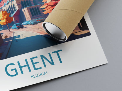 Ghent Travel Print Wall Art Ghent Wall Hanging Home Décor Ghent Gift Art Lovers Belgium Art Lover Gift Ghent Wall Décor