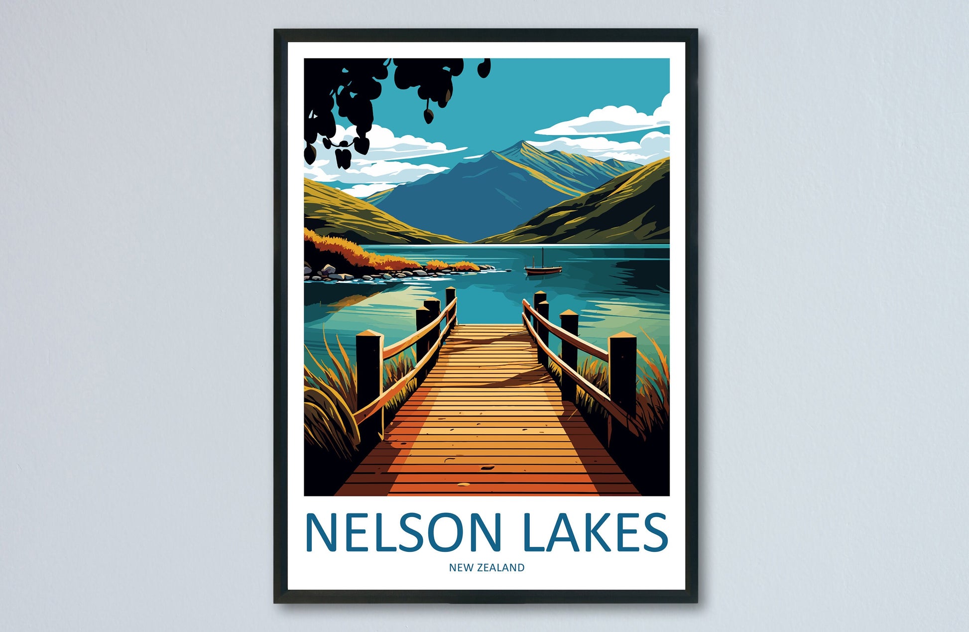 Nelson Lakes Travel Print Wall Art Nelson Lakes Wall Hanging Home Décor Nelson Lakes Gift Art Lovers New Zealand Art Lover Gift Print Art