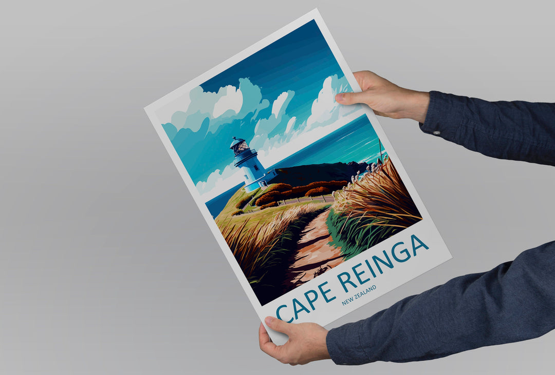 Cape Reinga Travel Print Wall Art Cape Reinga Wall Hanging Home Décor Cape Reinga Gift Art Lovers New Zealand Art Lover Gift Print Art