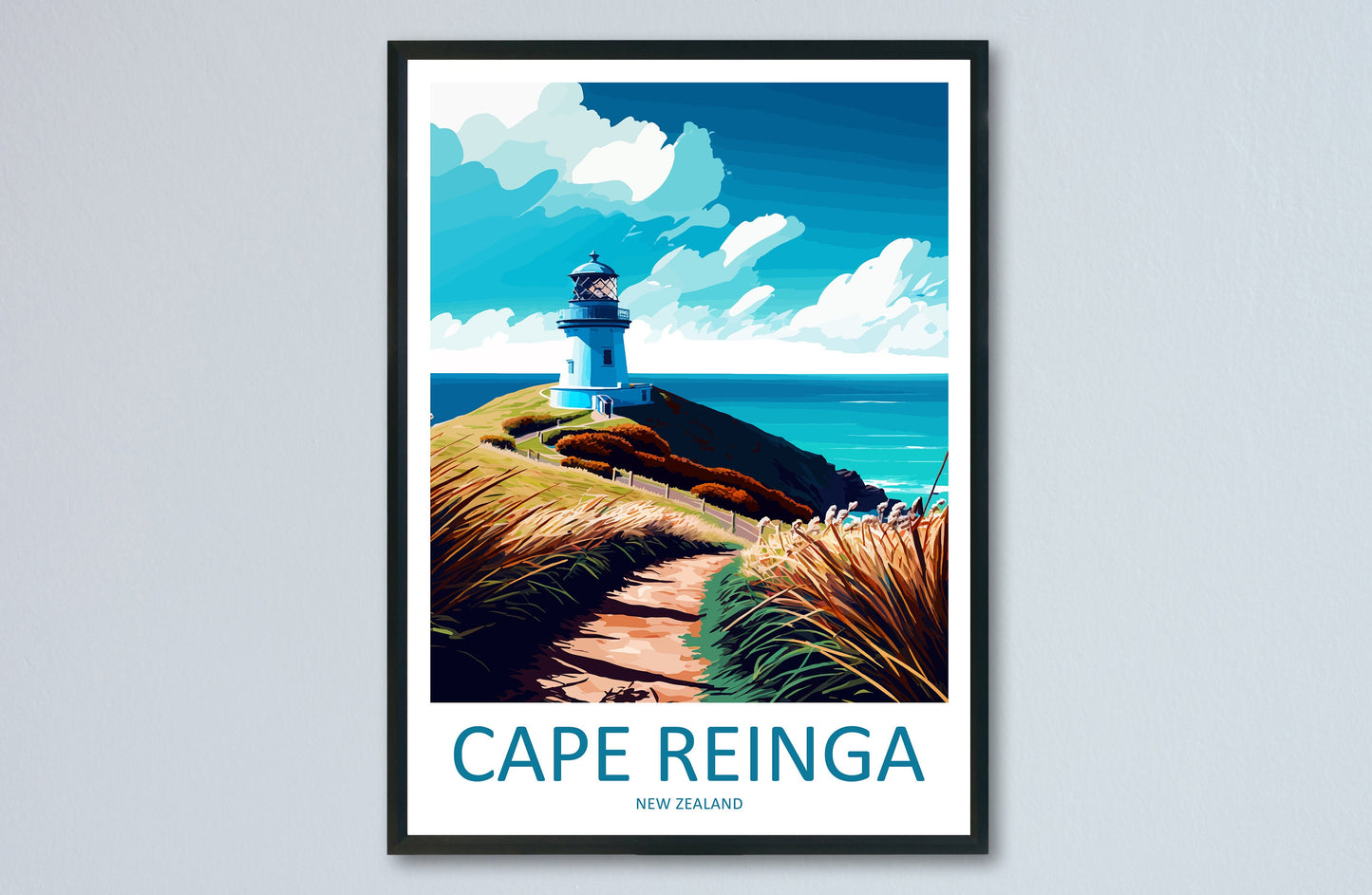 Cape Reinga Travel Print Wall Art Cape Reinga Wall Hanging Home Décor Cape Reinga Gift Art Lovers New Zealand Art Lover Gift Print Art