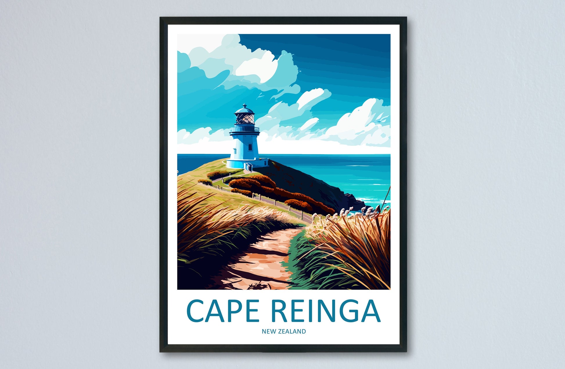 Cape Reinga Travel Print Wall Art Cape Reinga Wall Hanging Home Décor Cape Reinga Gift Art Lovers New Zealand Art Lover Gift Print Art