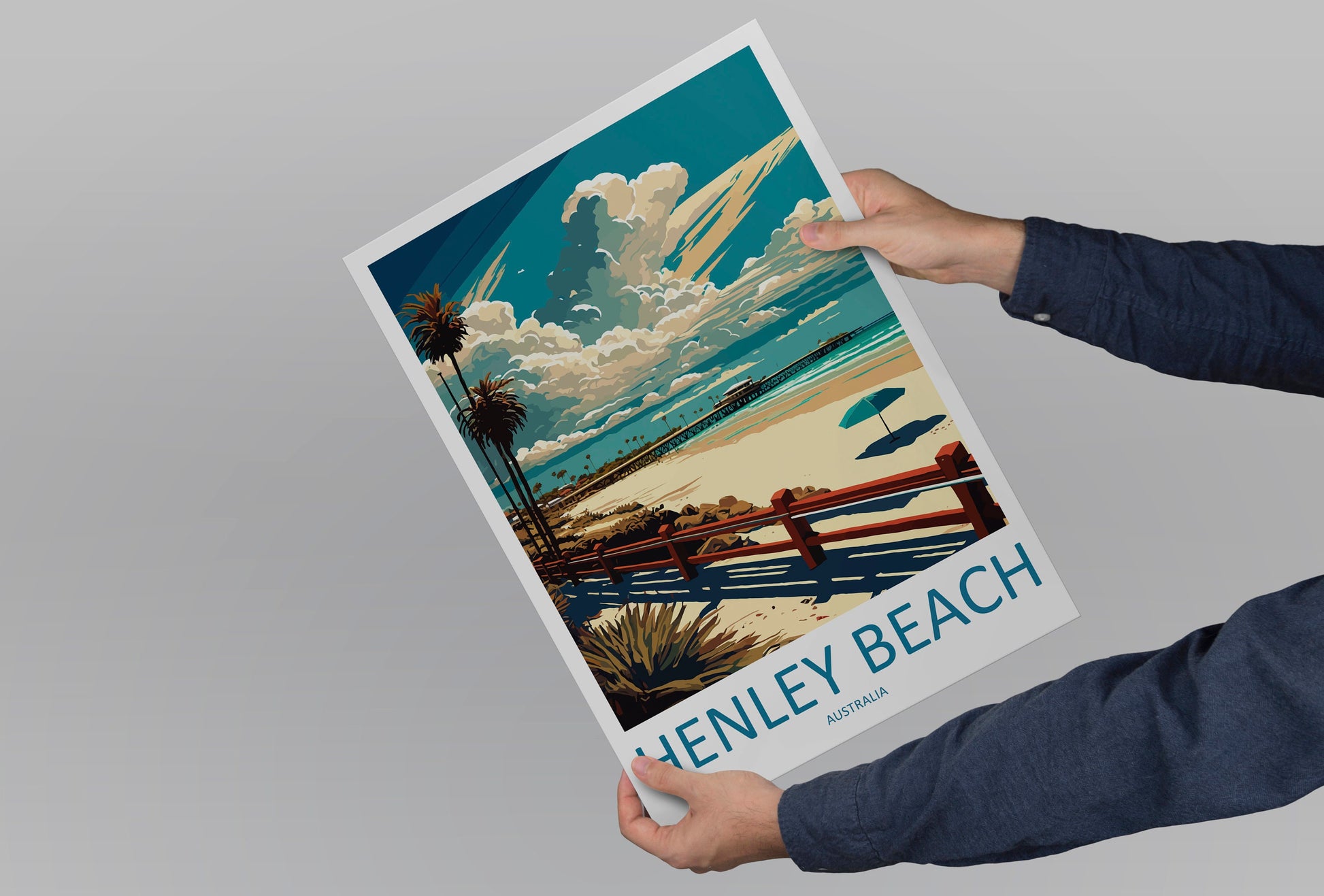 Henley Beach Travel Print Wall Art Henley Beach Wall Hanging Home Décor Henley Beach Gift Art Lovers Wall Art Australia Travel Print