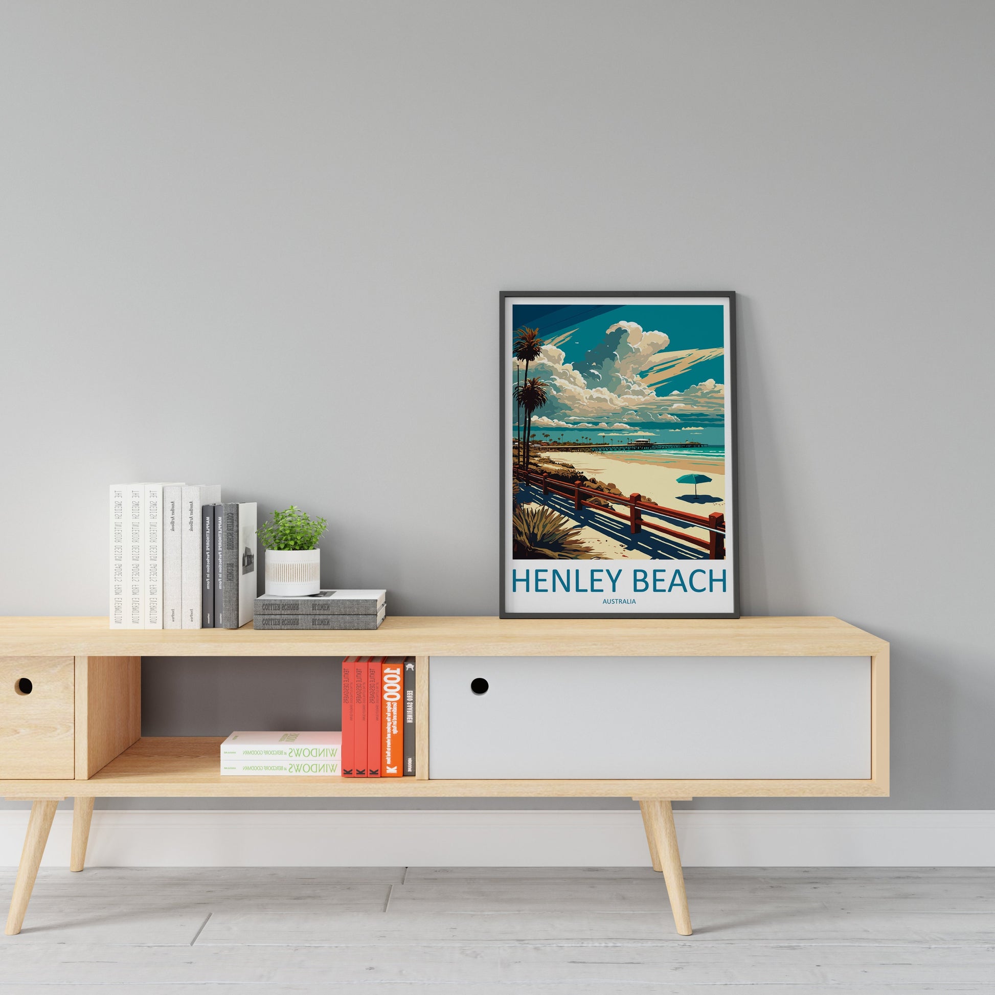 Henley Beach Travel Print Wall Art Henley Beach Wall Hanging Home Décor Henley Beach Gift Art Lovers Wall Art Australia Travel Print