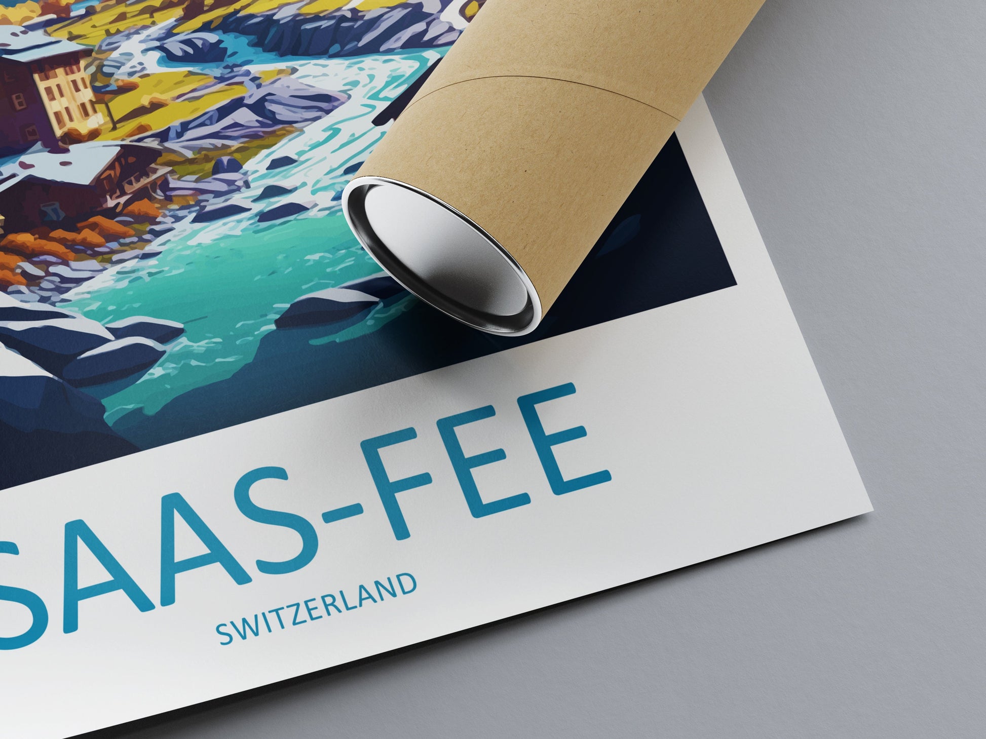 Saas-Fee Travel Print Wall Art Saas-Fee Wall Hanging Home Décor Saas-Fee Gift Art Lovers Switzerland Art Lover Gift Saas-Fee Travel Art