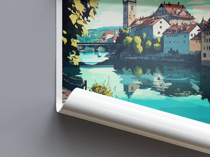Schaffhausen Travel Print Wall Art Schaffhausen Wall Hanging Home Décor Schaffhausen Gift Art Lovers Switzerland Art Lover Gift Schaffhausen