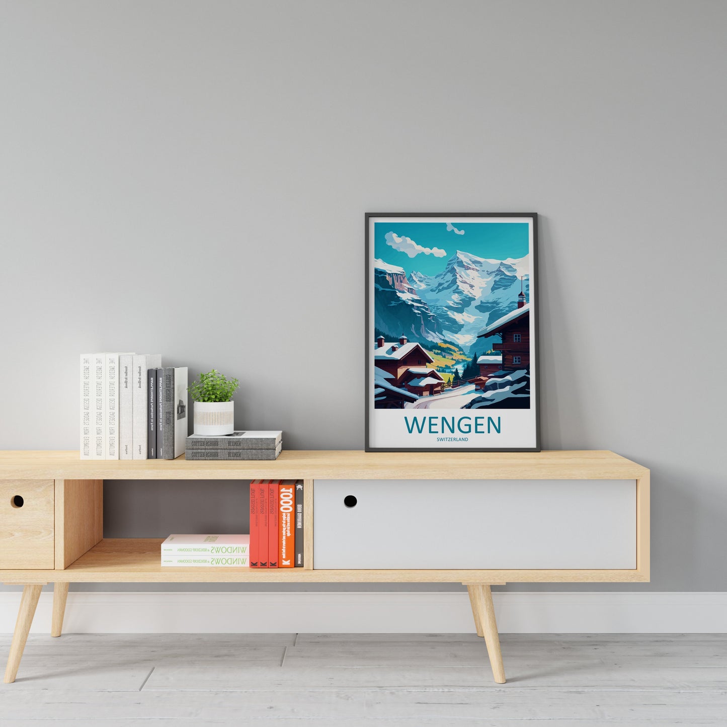 Wengen Travel Print Wall Art Wengen Wall Hanging Home Décor Wengen Gift Art Lovers Switzerland Art Lover Gift Wengen Travel Art