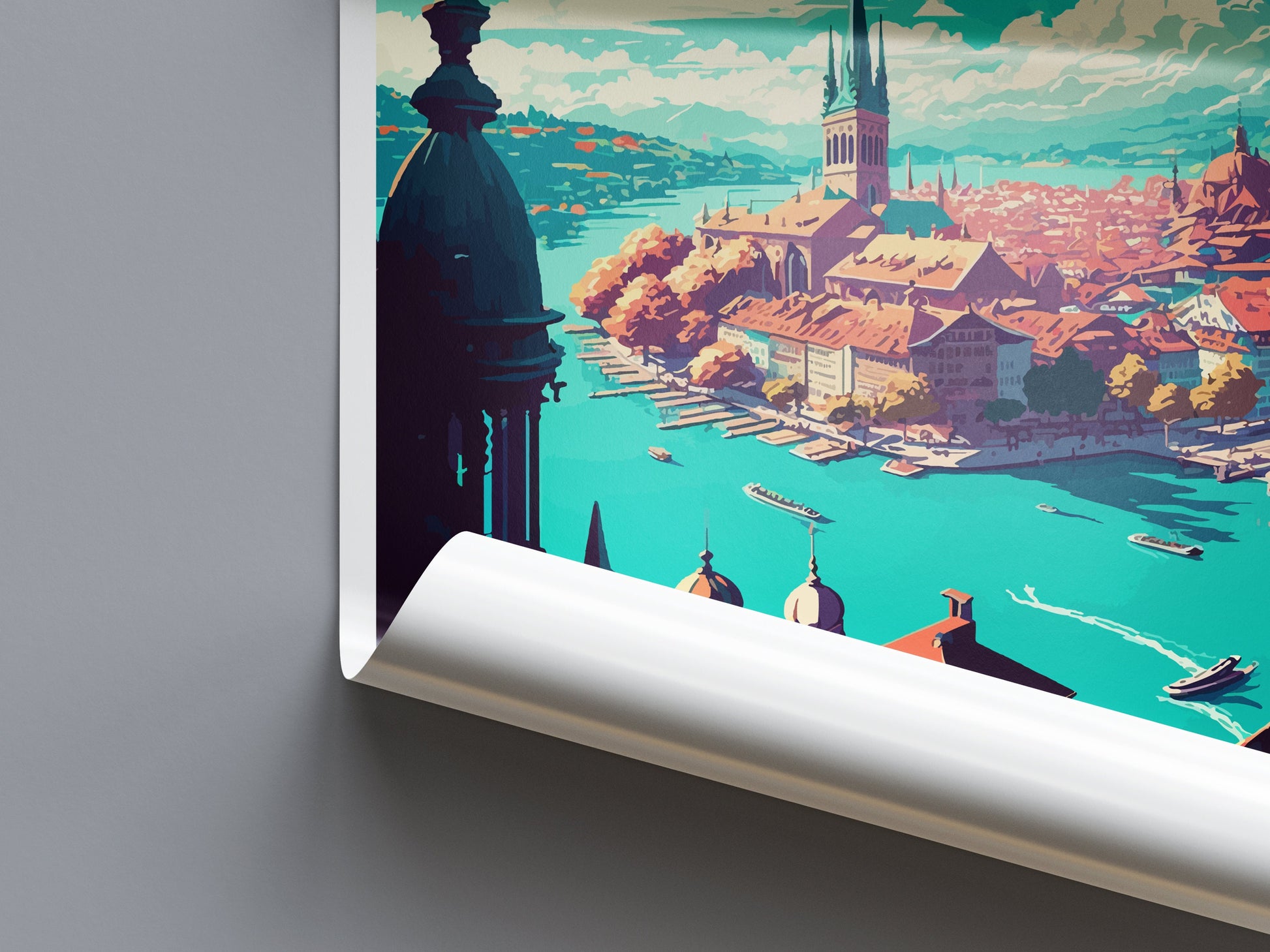 Zurich Travel Print Wall Art Zurich Wall Hanging Home Décor Zurich Gift Art Lovers Switzerland Art Lover Gift Zurich Travel Art