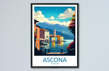 Ascona Travel Print Wall Art Ascona Wall Hanging Home Décor Ascona Gift Art Lovers Switzerland Art Lover Gift Ascona Travel Art